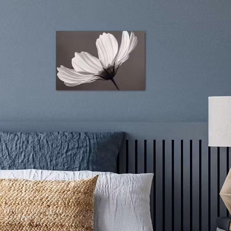Bloem - Minimalistisch - Zwart - Wit poster papier klein -sfeer2