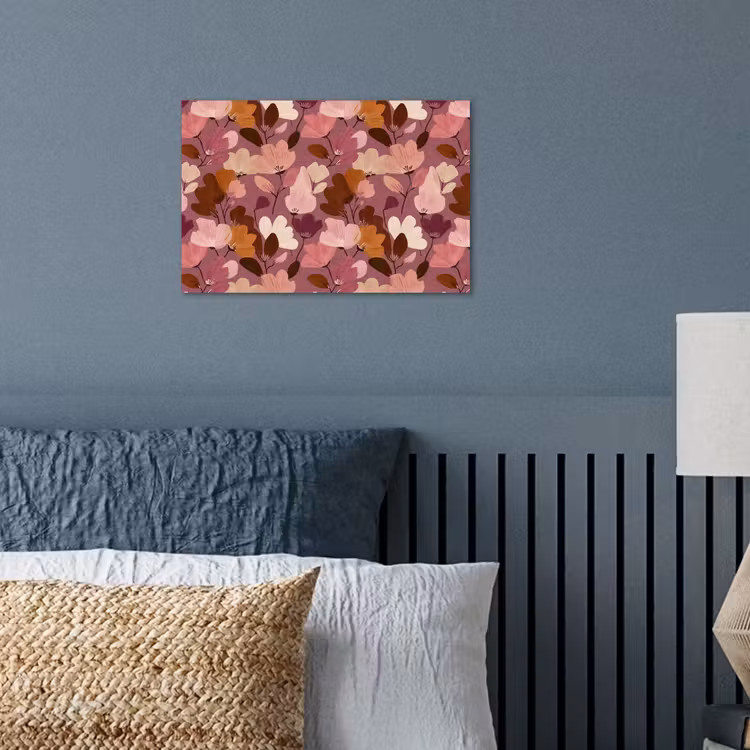 Bloem - Patroon - Roze poster papier klein 62 -sfeer2