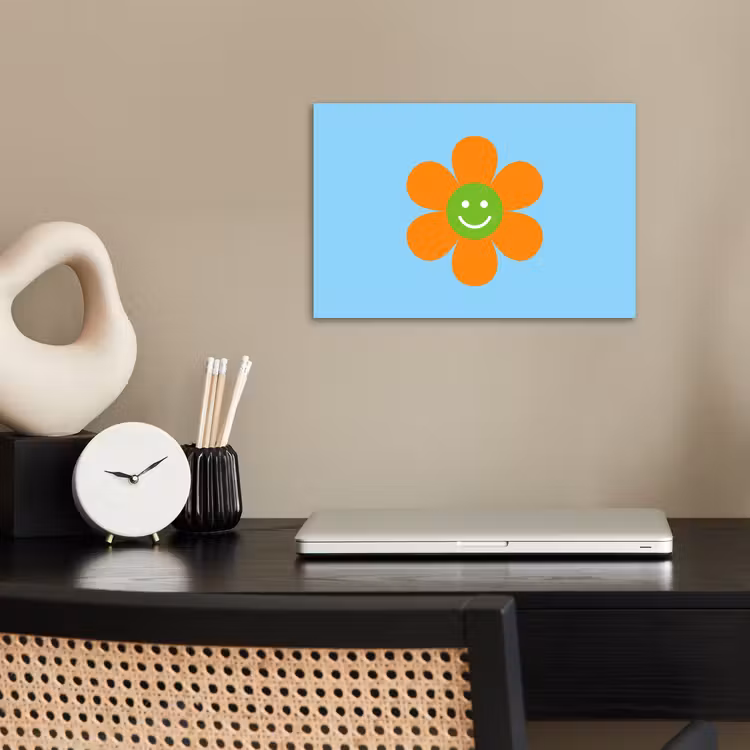 Bloem - Smiley - Kleurrijk poster papier klein -sfeer1