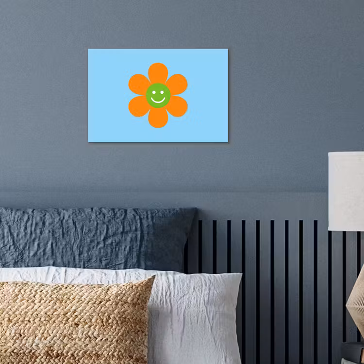 Bloem - Smiley - Kleurrijk poster papier klein -sfeer2