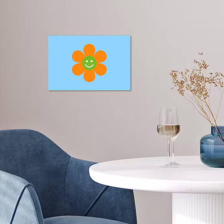 Bloem - Smiley - Kleurrijk poster papier klein -sfeer3