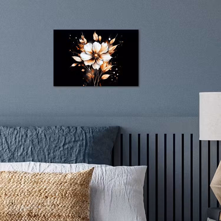 Bloem - Verf - Goud - Graffiti - Modern poster papier klein -sfeer2