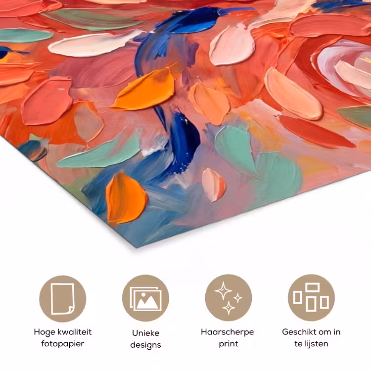 Bloemen - Abstract - Kunst - Modern poster papier klein -closeup_NL