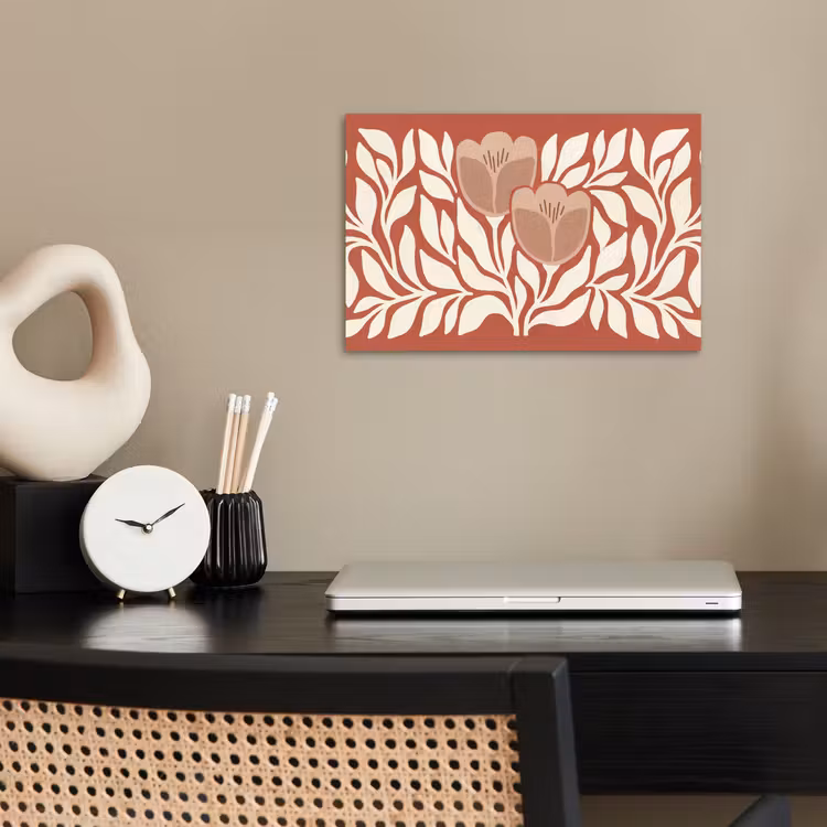 Bloemen - Abstract - Modern - Beige - Natuur poster papier klein -sfeer1