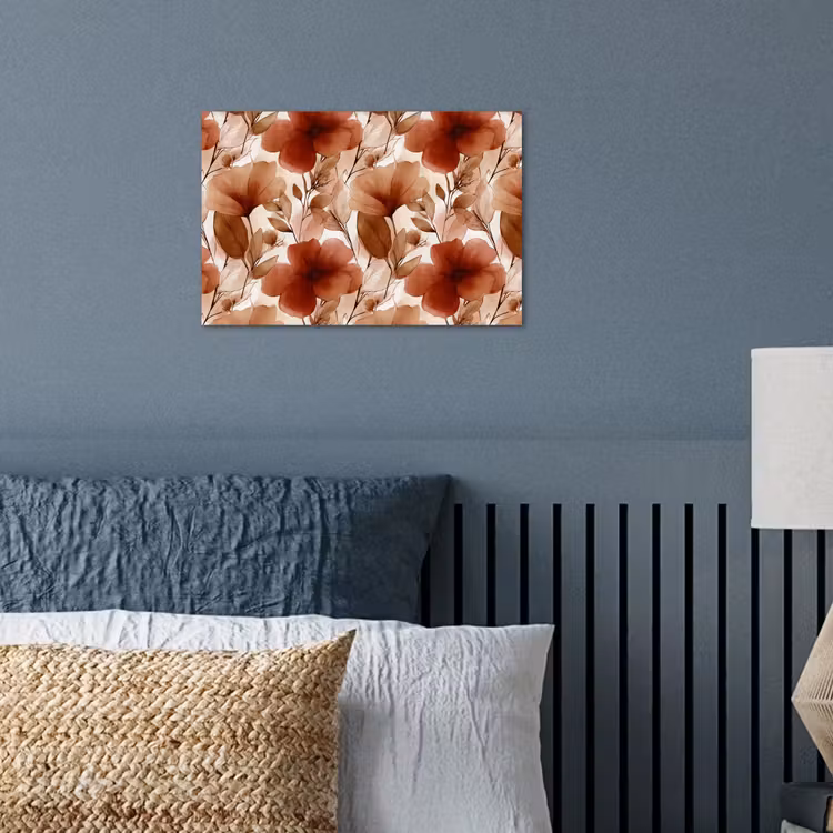 Bloemen - Aquarel - Botanisch - Terracotta poster papier klein 62 -sfeer2