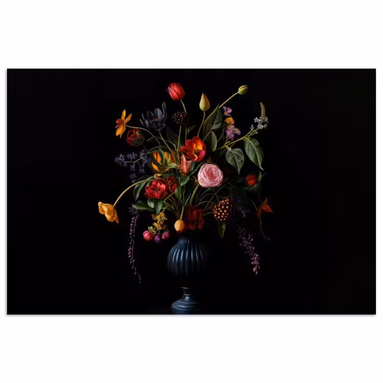 Bloemen - Bessen - Klassiek poster papier klein -3d