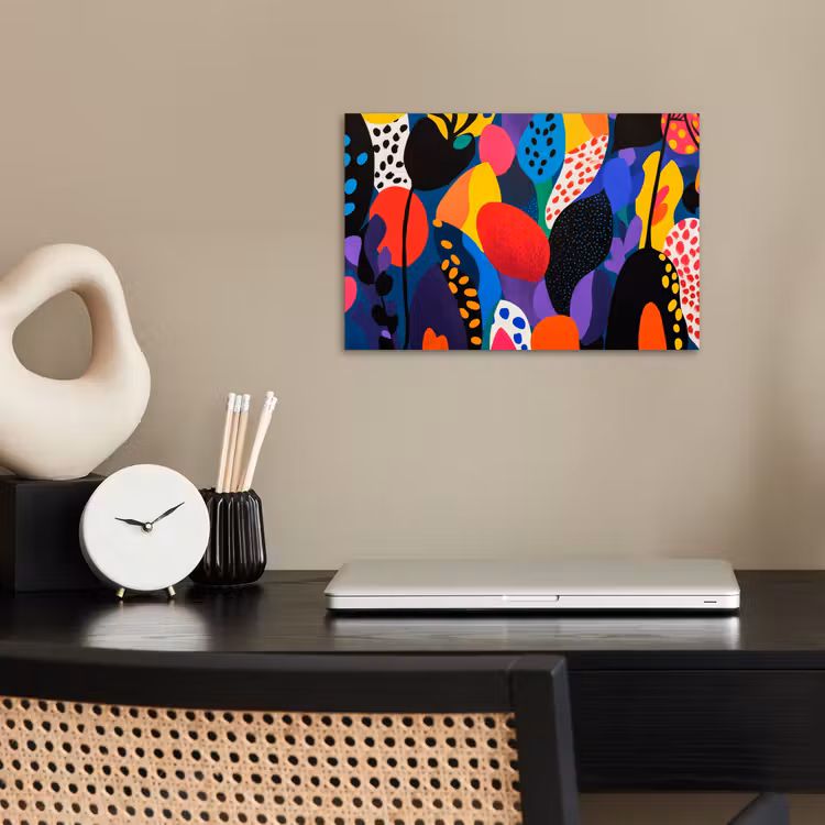 Bloemen - Bladeren - Abstract - Rood poster papier klein -sfeer1