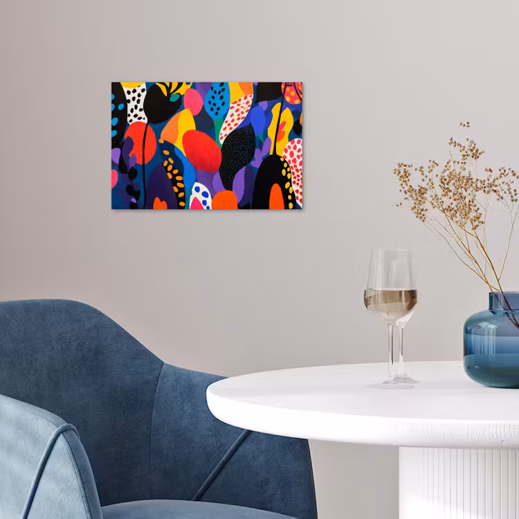 Bloemen - Bladeren - Abstract - Rood poster papier klein -sfeer3