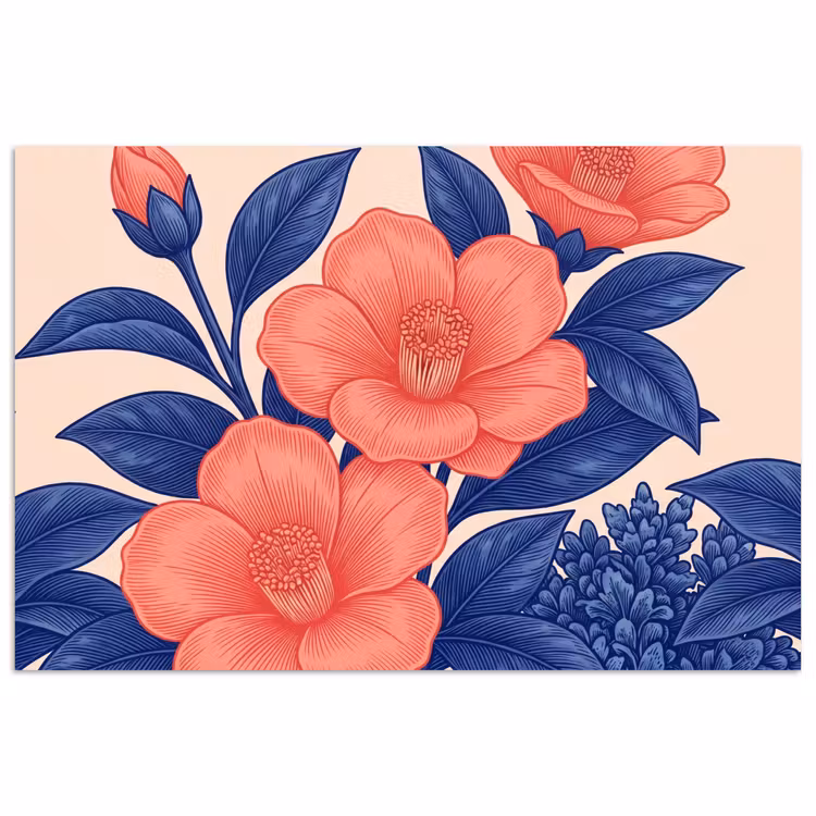 Poster - Bloemen - Bladeren - Botanisch - Bloemen - Bladeren - Botanisch poster papier klein