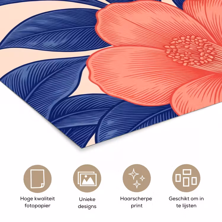 Poster - Bloemen - Bladeren - Botanisch - Bloemen - Bladeren - Botanisch poster papier klein