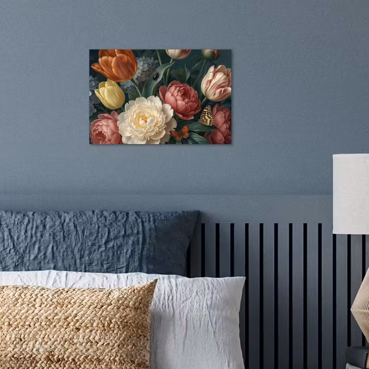Bloemen - Boeket - Natuur - Klassiek - Donker poster papier klein -sfeer2