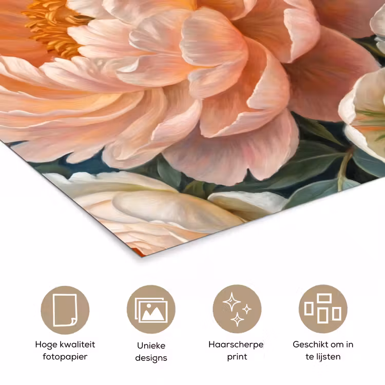 Bloemen - Boeket - Natuur - Klassiek - Kleurrijk poster papier klein -closeup_NL