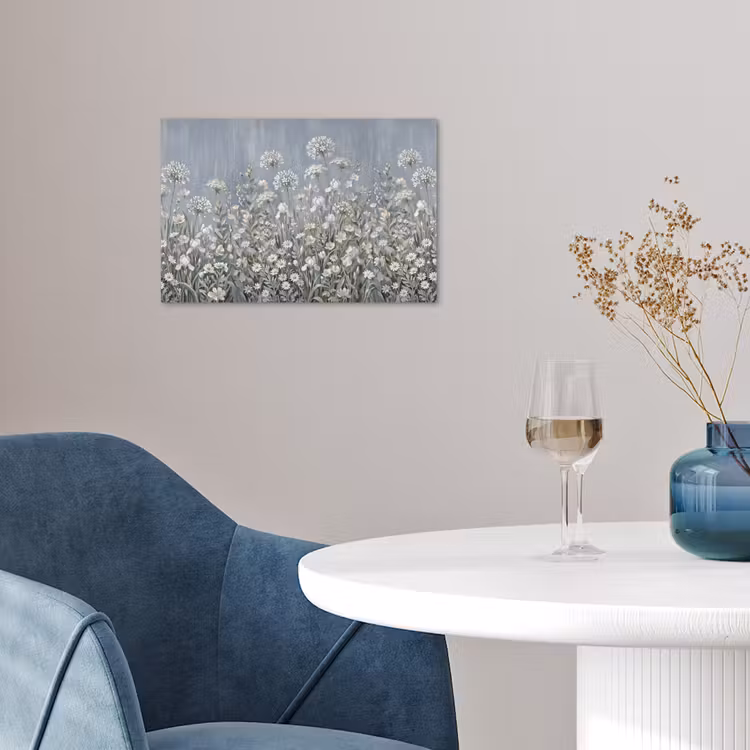 Bloemen - Botanisch - Blauw poster papier klein -sfeer3