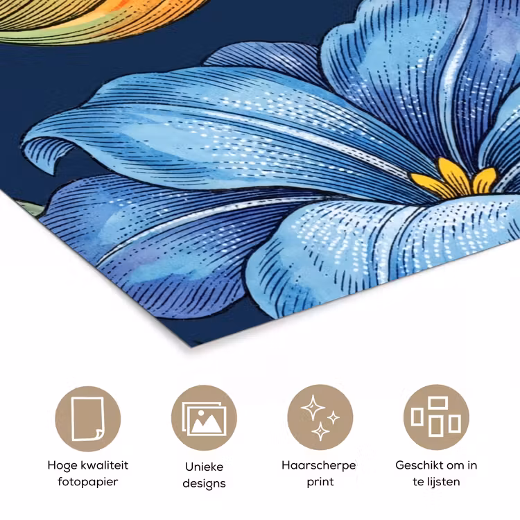 Poster - Bloemen - Botanisch - Patroon - Bloemen - Botanisch - Patroon poster papier klein