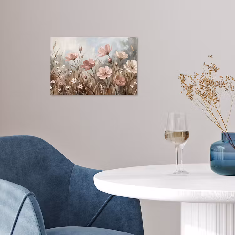 Bloemen - Botanisch - Schilderij - Pastel - Rustiek poster papier klein -sfeer3