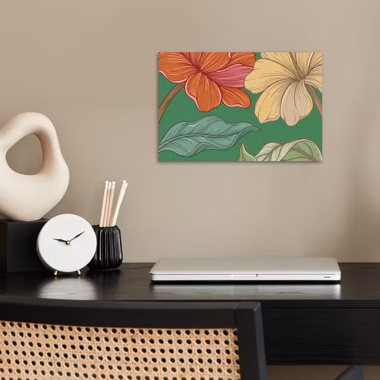 Poster - Bloemen - Groen - Illustratie - Bloemen - Groen - Illustratie poster papier klein