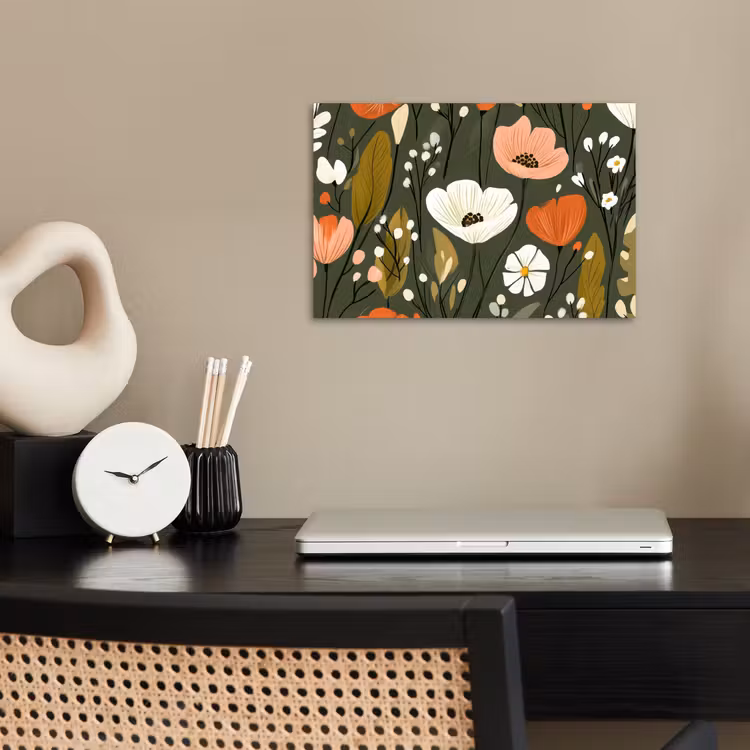 Bloemen - Illustratie - Groen poster papier klein -sfeer1