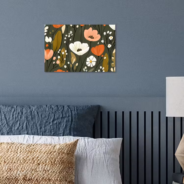 Bloemen - Illustratie - Groen poster papier klein -sfeer2