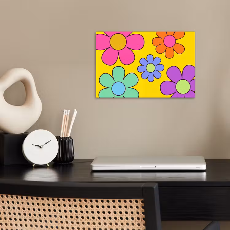 Bloemen - Illustratie - Kleurrijk poster papier klein -sfeer1