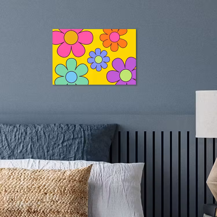 Bloemen - Illustratie - Kleurrijk poster papier klein -sfeer2