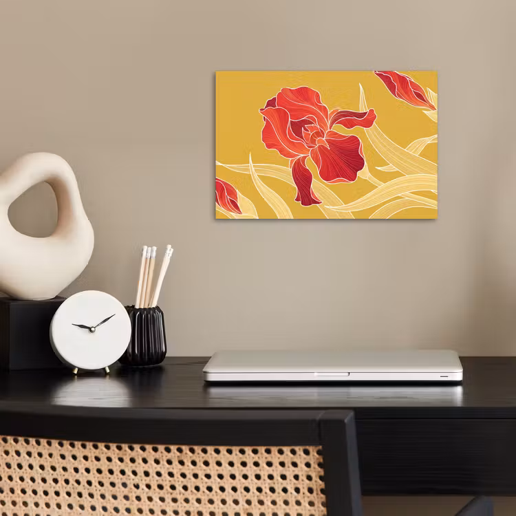 Poster - Bloemen - Illustratie - Rood - Bloemen - Illustratie - Rood poster papier klein