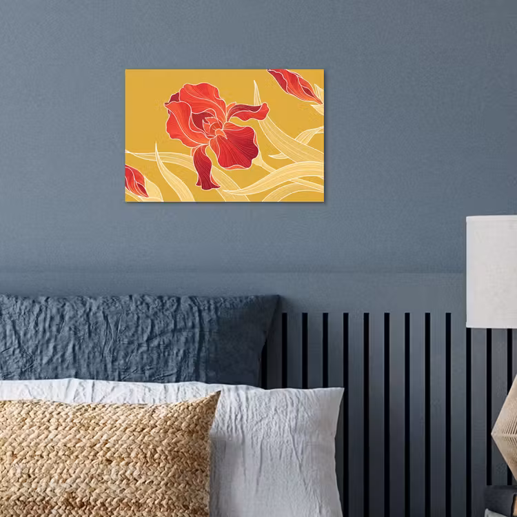 Poster - Bloemen - Illustratie - Rood - Bloemen - Illustratie - Rood poster papier klein