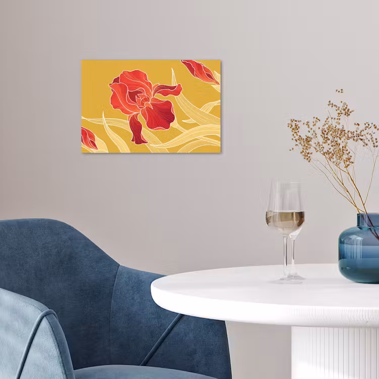 Poster - Bloemen - Illustratie - Rood - Bloemen - Illustratie - Rood poster papier klein