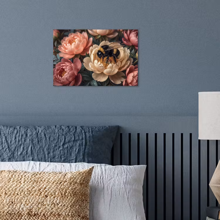 Bloemen - Insect - Natuur - Roze poster papier klein -sfeer2
