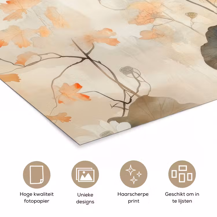 Bloemen - Japandi - Wabi sabi poster papier klein -closeup_NL