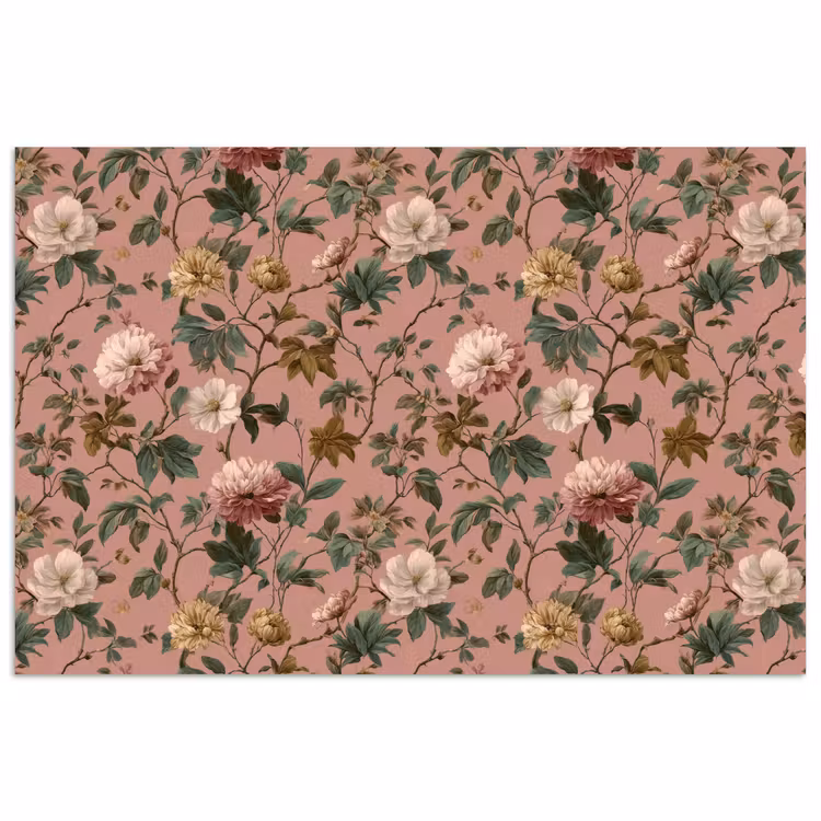 Bloemen - Klassiek - Roze poster papier klein 62 -3d