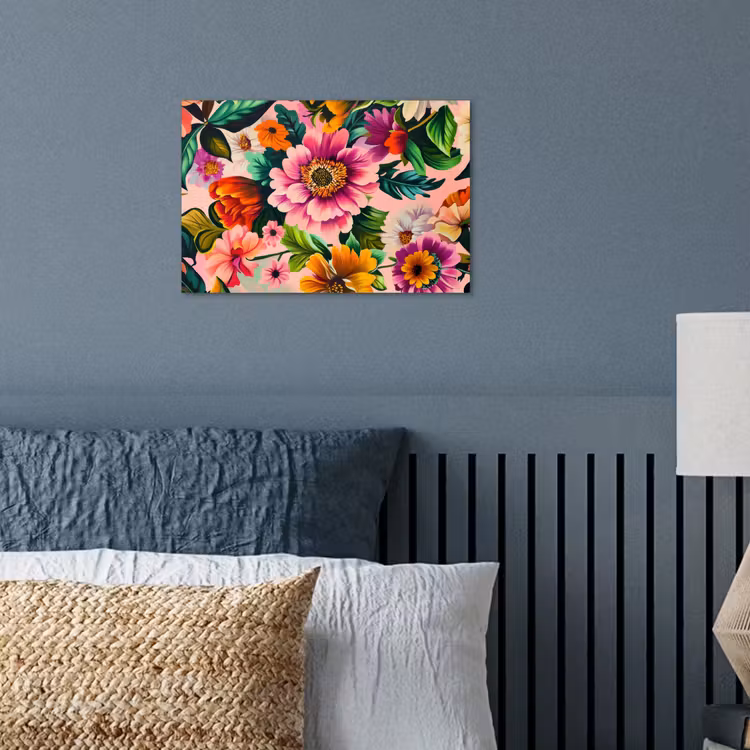 Bloemen - Kleurrijk - Roze poster papier klein -sfeer2
