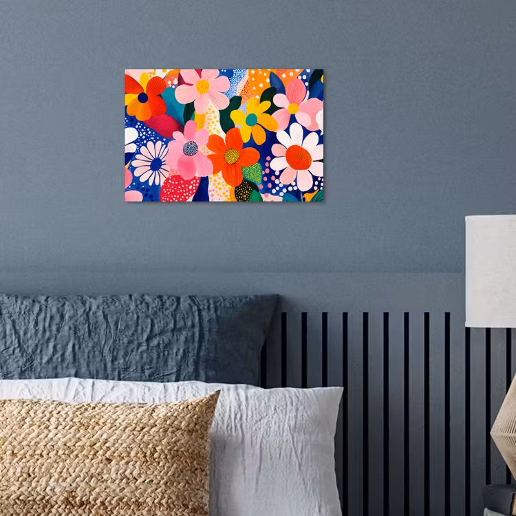 Bloemen - Kleurrijk - Stippen poster papier klein -sfeer2
