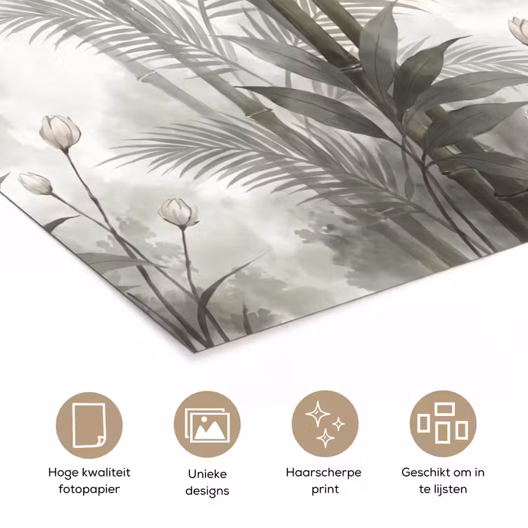 Bloemen - Knop - Tuin - Illustratie - Wit poster papier klein -closeup_NL