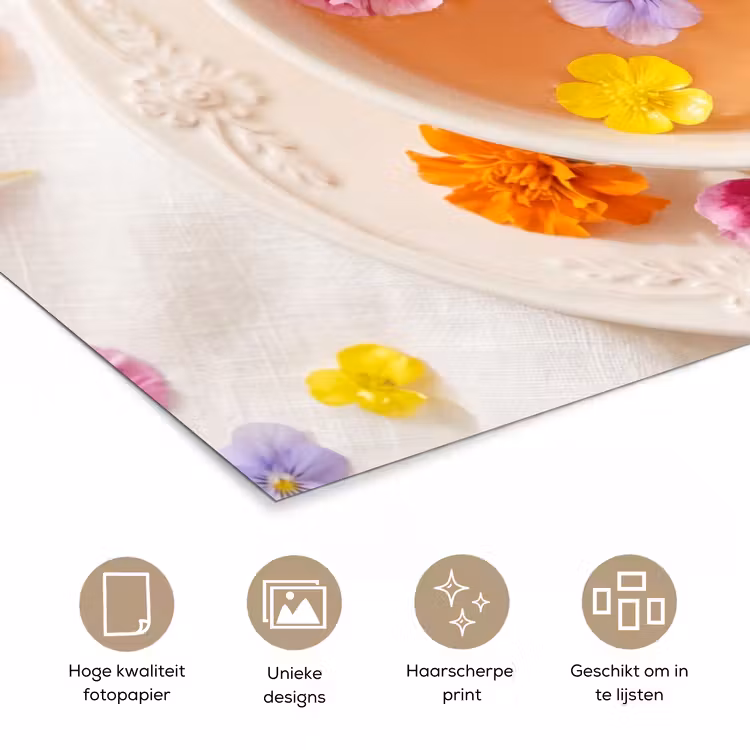Bloemen - Kop - Natuur - Kleurrijk - Zomer poster papier klein -closeup_NL