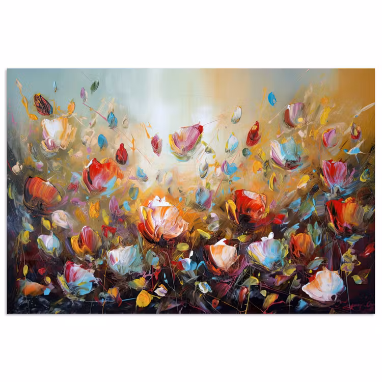 Bloemen - Kunst - Natuur - Olieverf poster papier klein -3d