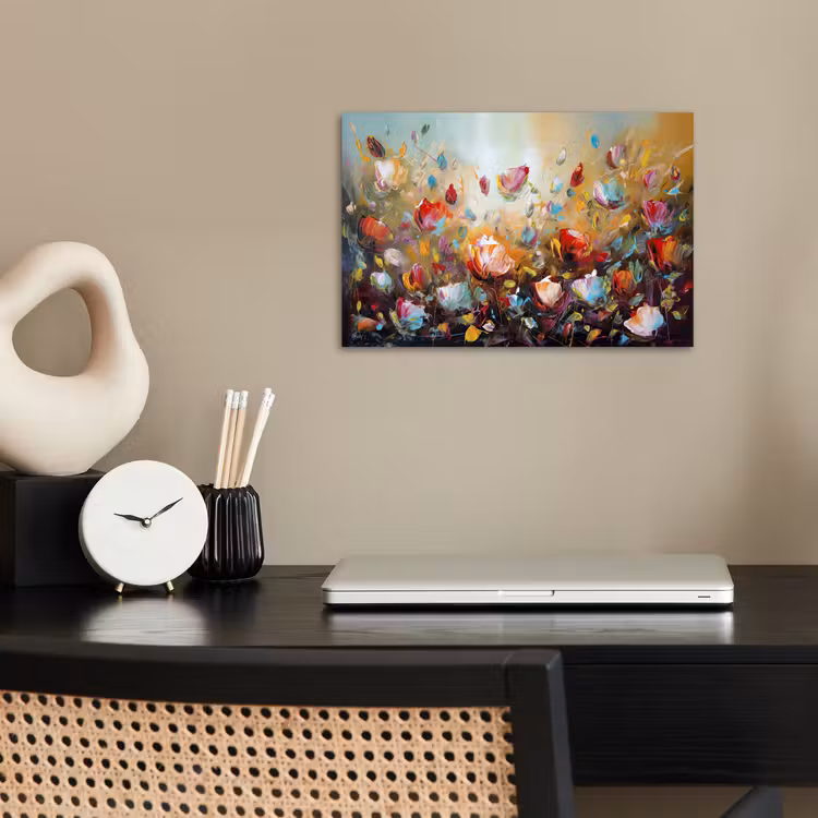 Bloemen - Kunst - Natuur - Olieverf poster papier klein -sfeer1
