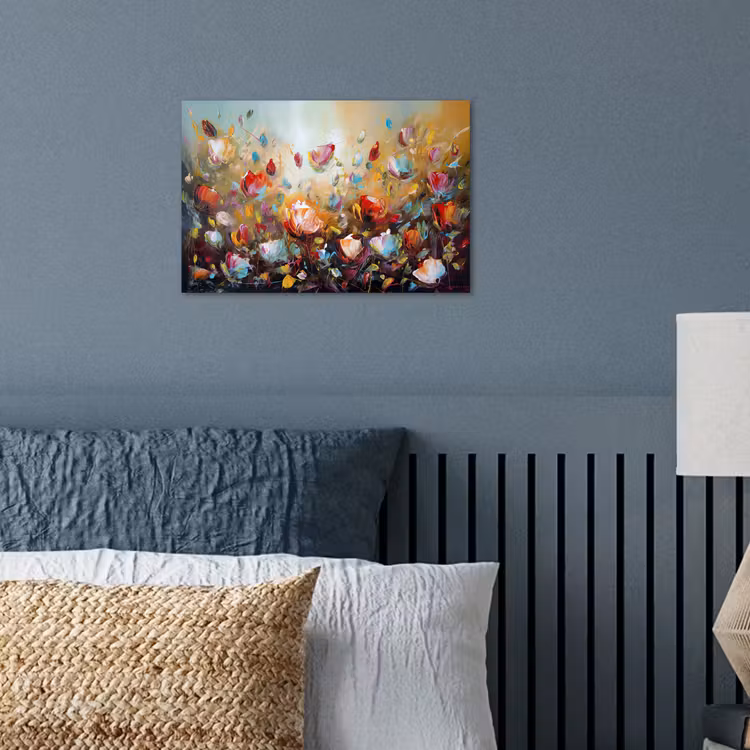 Bloemen - Kunst - Natuur - Olieverf poster papier klein -sfeer2