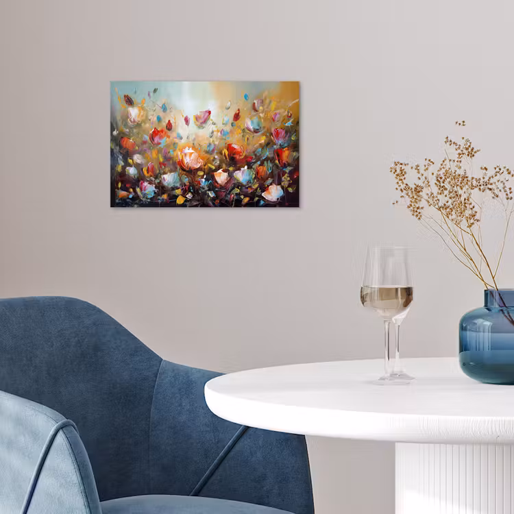 Bloemen - Kunst - Natuur - Olieverf poster papier klein -sfeer3