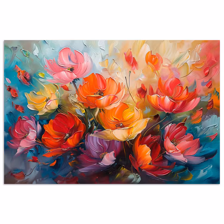 Bloemen - Kunst - Watercolor - Botanisch poster papier klein -3d