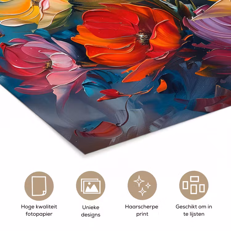 Bloemen - Kunst - Watercolor - Botanisch poster papier klein -closeup_NL