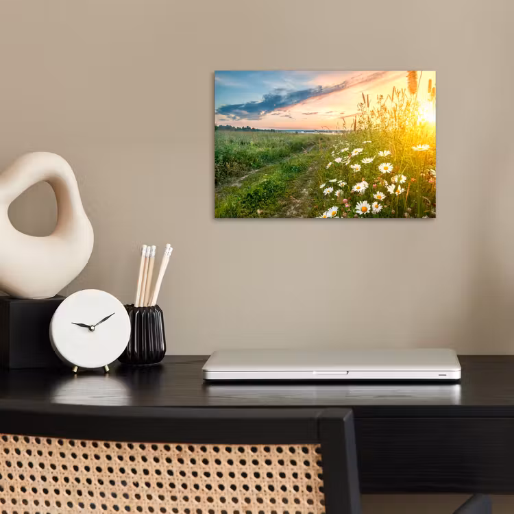 Bloemen - Madelief - Natuur - Zon - Horizon poster papier klein -sfeer1