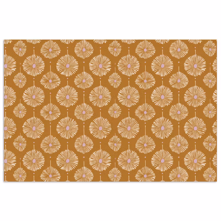 Bloemen - Modern - Oker poster papier klein 62 -3d