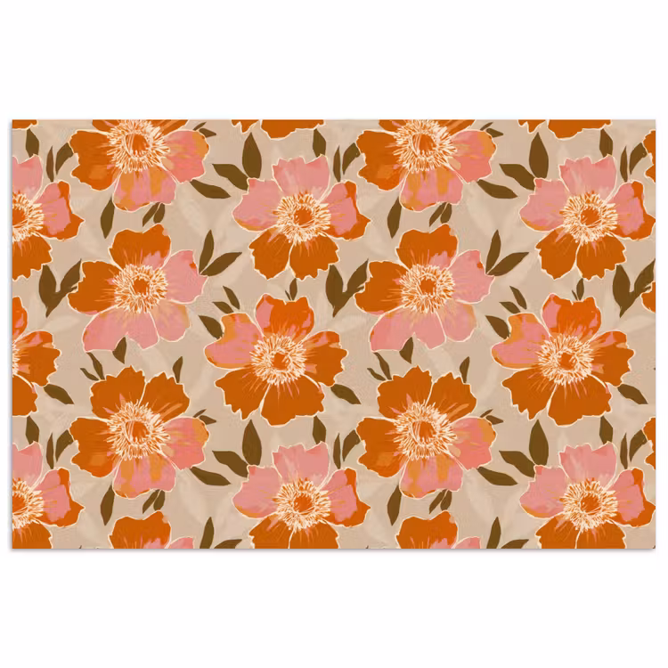 Bloemen - Motief - Retro poster papier klein 62 -3d