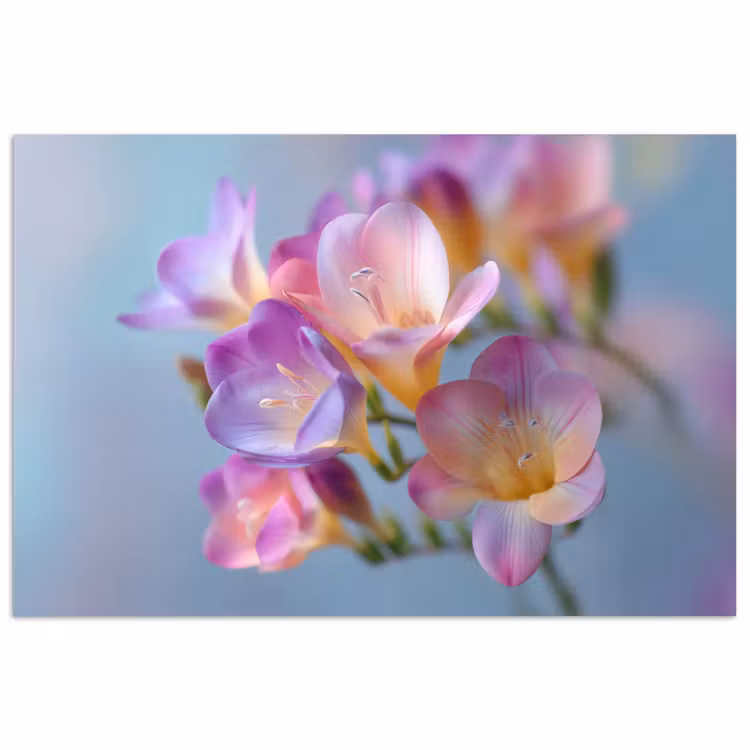 Bloemen - Paars - Overloop - Meeldraden poster papier klein -3d