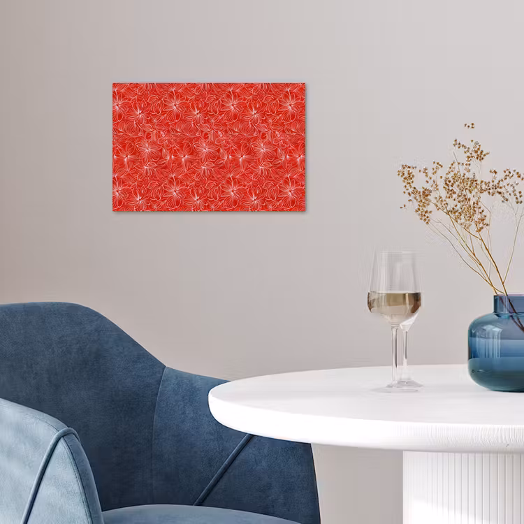 Bloemen - Patroon - Rood poster papier klein 62 -sfeer3