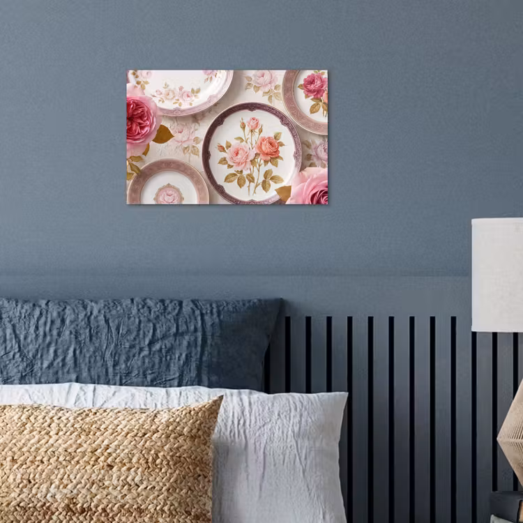 Bloemen - Patroon - Vintage - Roze - Decoratie poster papier klein -sfeer2