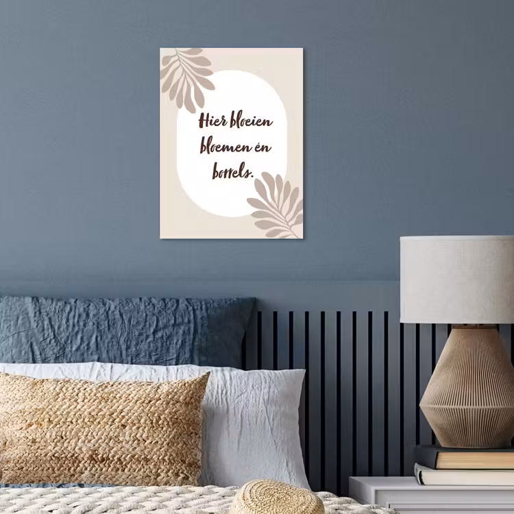 Bloemen - Quote - Zomer - Beige poster papier klein -sfeer2
