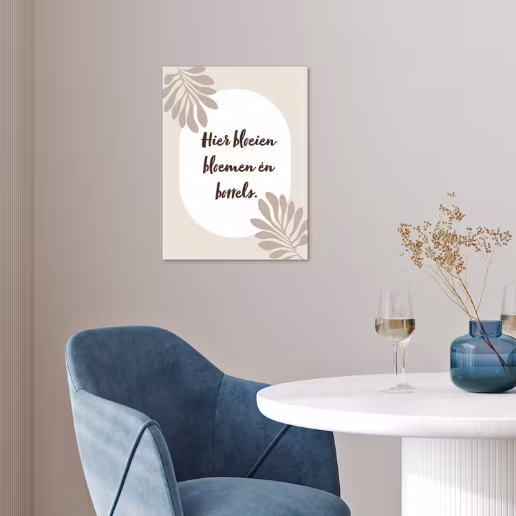 Bloemen - Quote - Zomer - Beige poster papier klein -sfeer3
