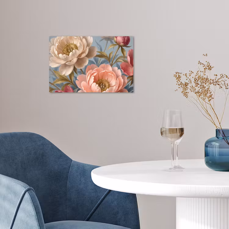 Bloemen - Roze - Beige - Modern - Natuur poster papier klein -sfeer3