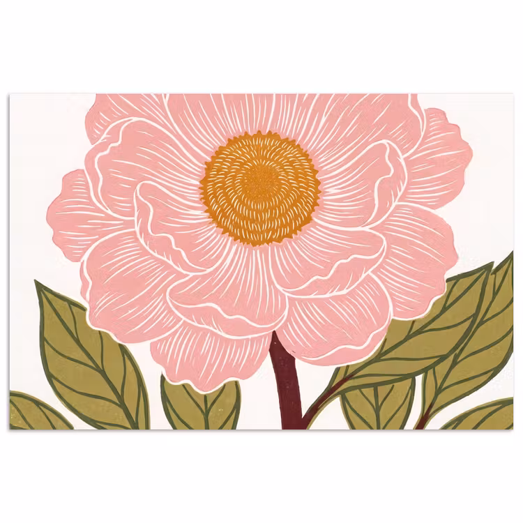 Poster - Bloemen - Roze - Illustratie - Bloemen - Roze - Illustratie poster papier klein